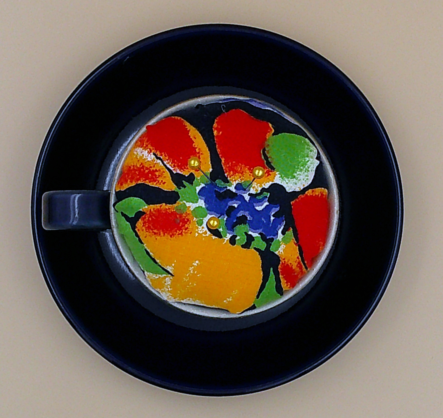 This is from the top looking down. It shows how much the flower stands out against the midnight blue. This is from the top looking down. It shows how much the flower stands out against the midnight blue.